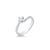 Anello solitario fantasia in oro bianco 18 kt con diamanti 0.25 ct VS G – Eleganza moderna firmata Idee Preziose dal 1987 - IP.AK18B/7D